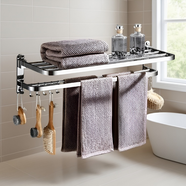 Stainless Steel Bathroom Towel Shelf