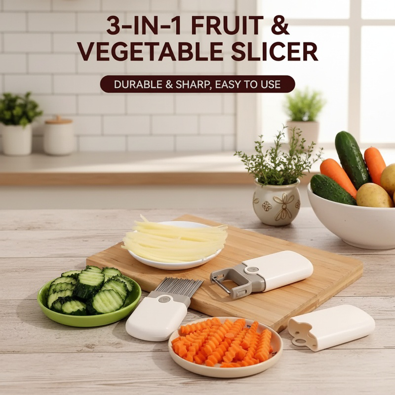 Multi-functional Stainless Steel Fruit and Vegetable Slicer and Peeler