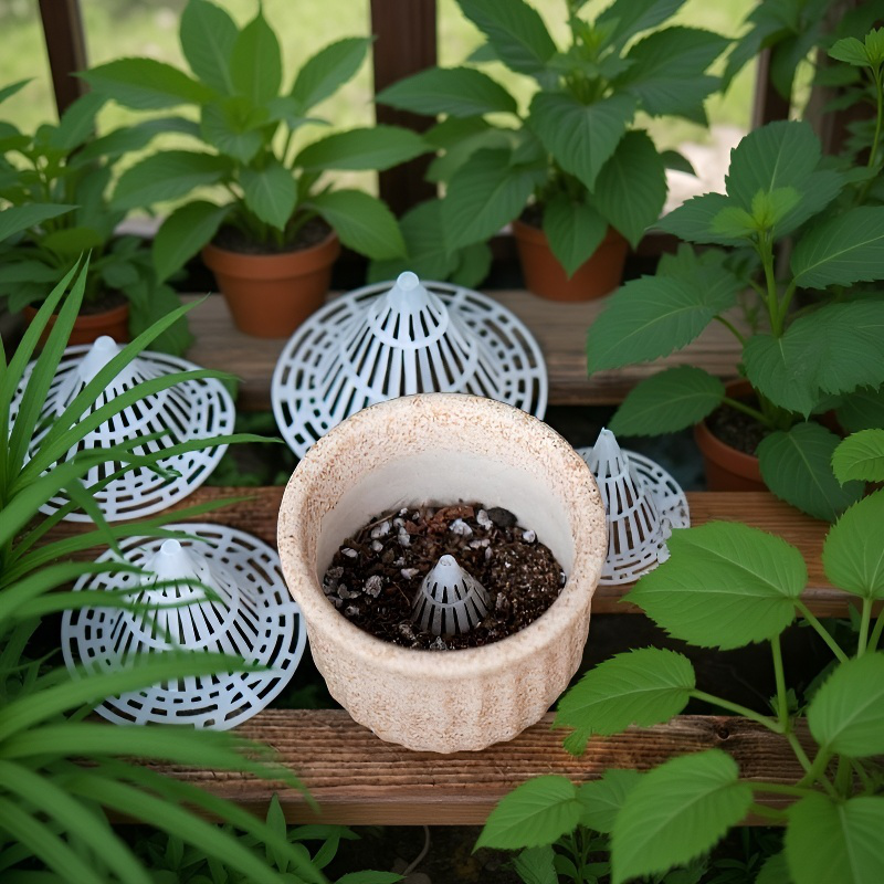 Szellőző kúpos alátét virágcserép aljára – Légáteresztő, gyökérrothadásgátló vízelvezető betét