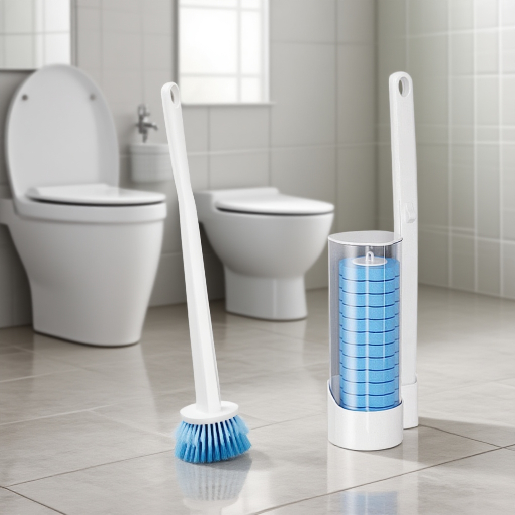 清潔で手を汚さず、交換可能なブラシヘッド付きトイレブラシセット