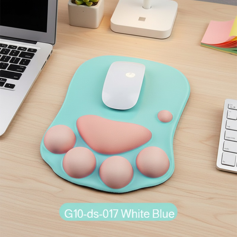 Silicone Wrist Rest Mouse Pad with Cat Paw Design, Desktop Wrist Support