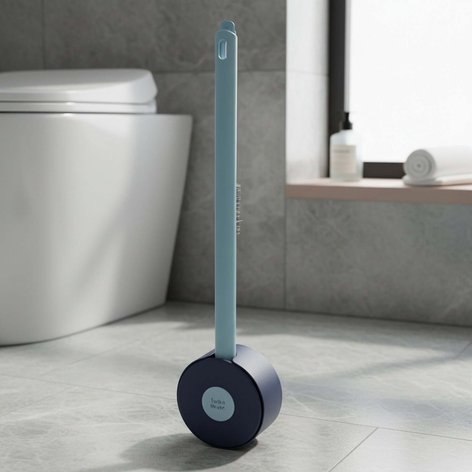 Brosse de toilette en silicone à accrocher, forme sucette