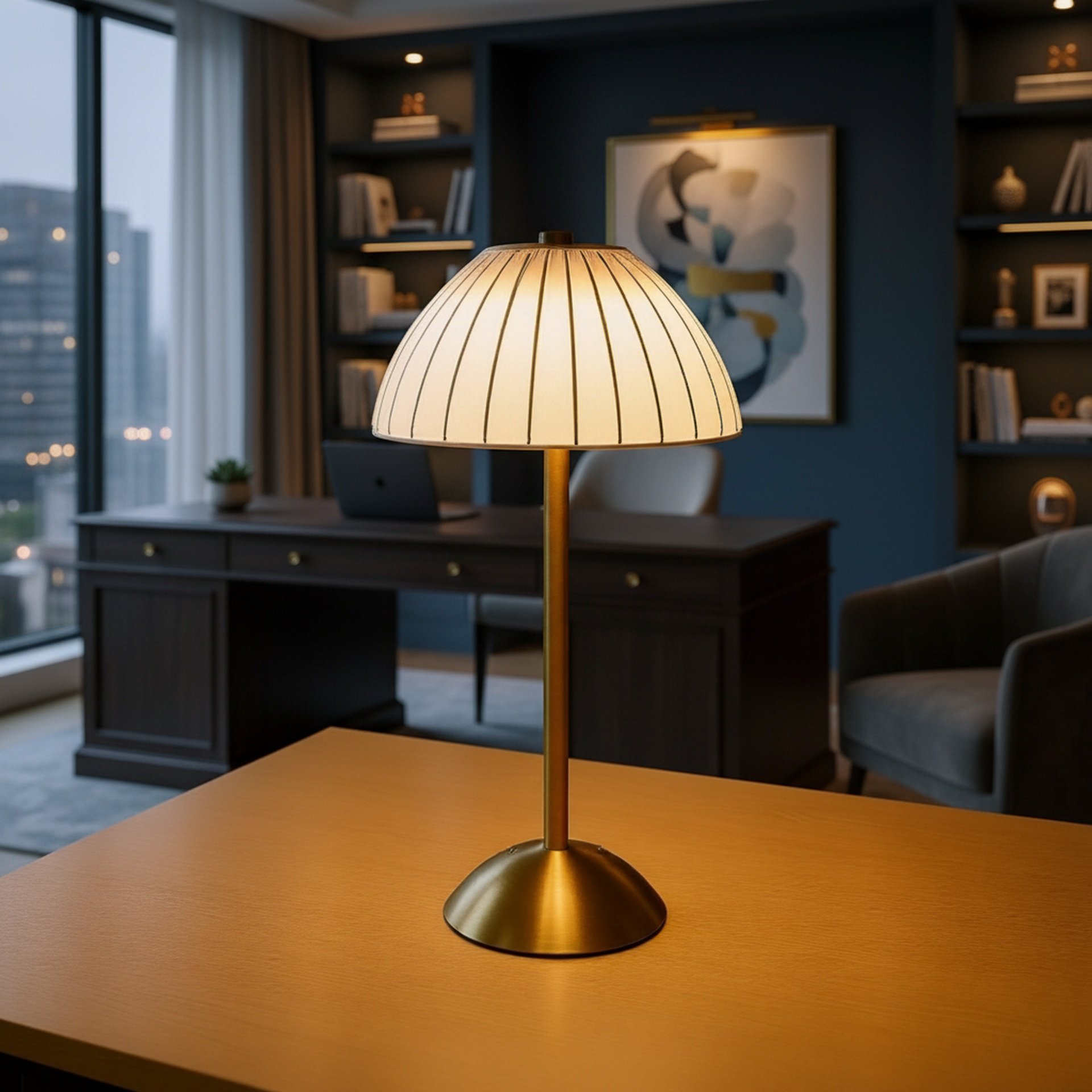 Lampe de bureau rétro en cristal à trois couleurs LED tactile