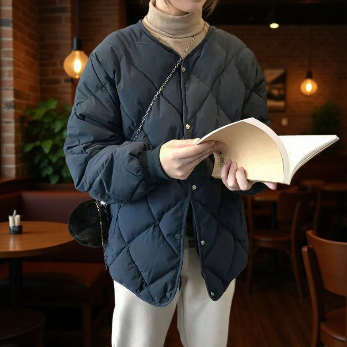 여성용 버튼다운 코튼 코트