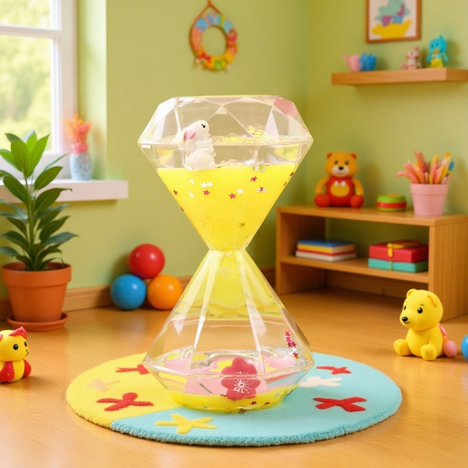 カラフルな液体が特徴の砂時計