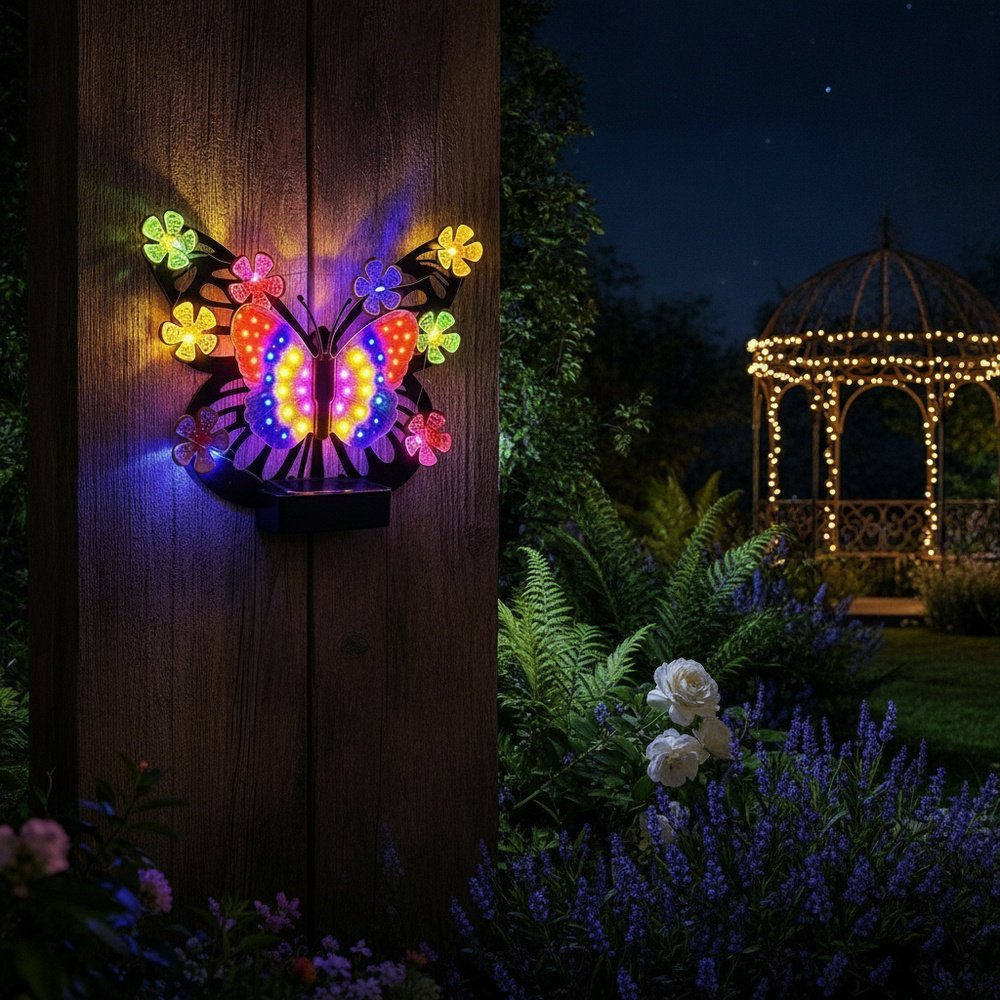 Solar Schmetterling Außenwandleuchte Wasserdicht Garten Dekoration