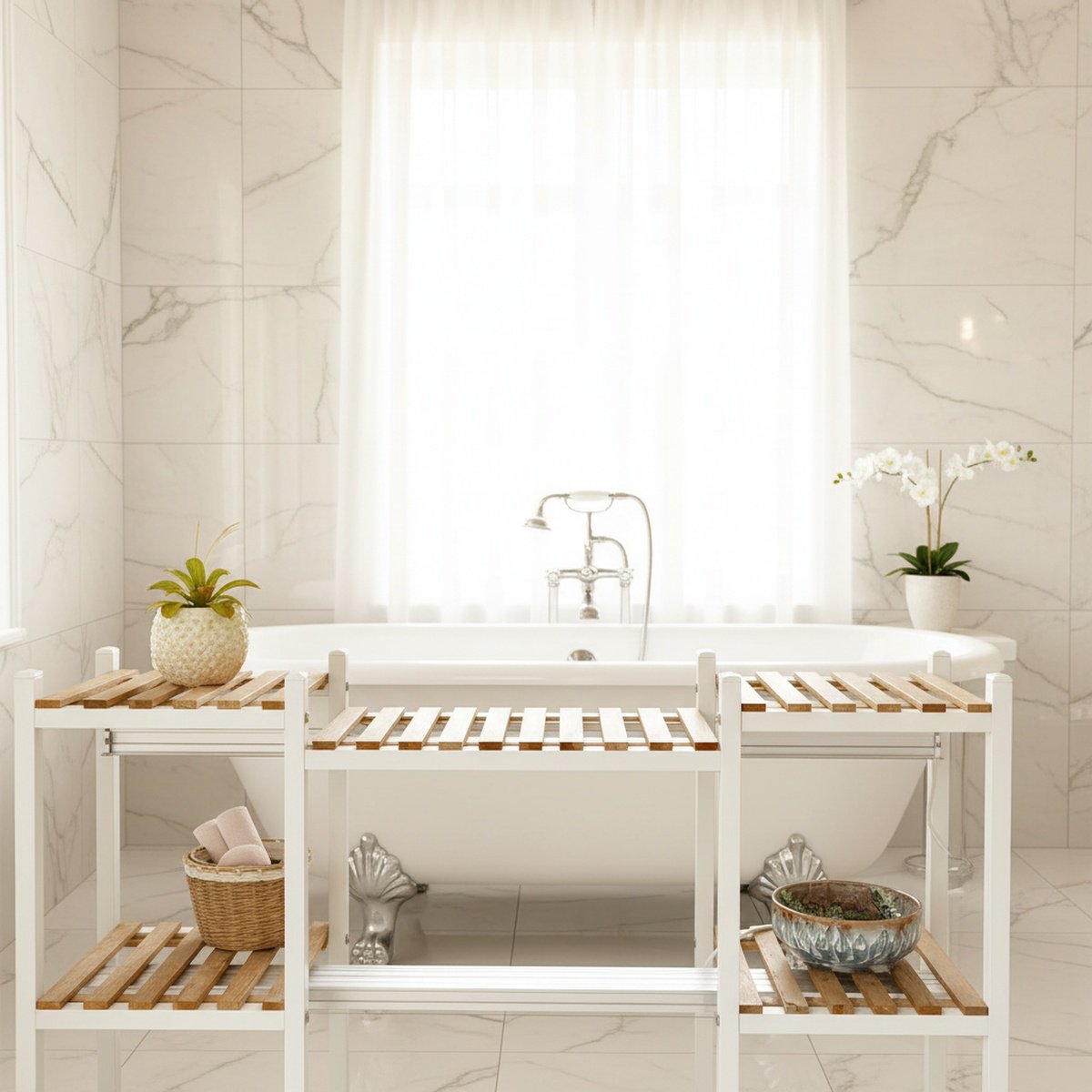 Rideau en dentelle blanche à papillon avec cordon de serrage