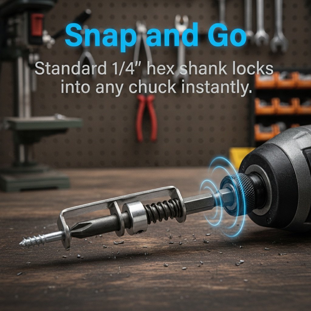 Professional screw fixing drill bit with spring action