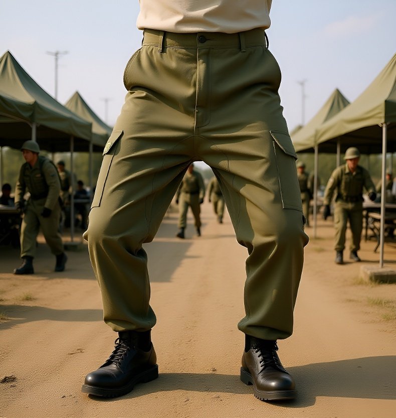 현대적인 디자인의 남자 작업복 바지