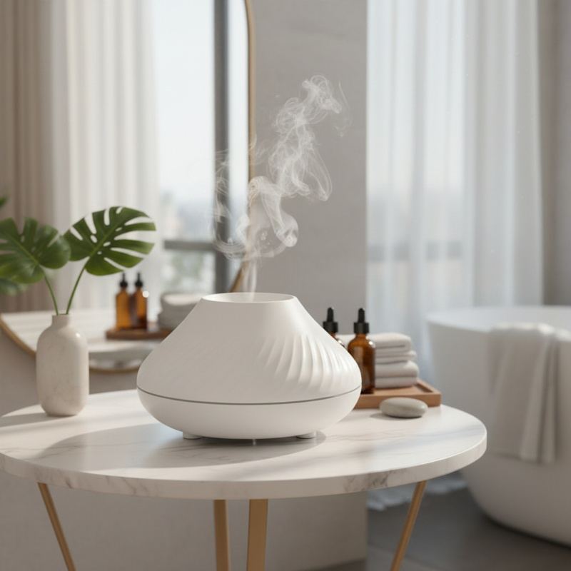 Humidificador ultrasónico con efecto llama y aromaterapia para el hogar