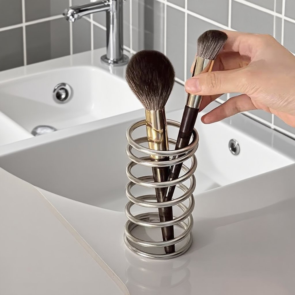 Fürdőszobai vas tárolókosár, rozsdamentes acél mosdókagyló tároló polc