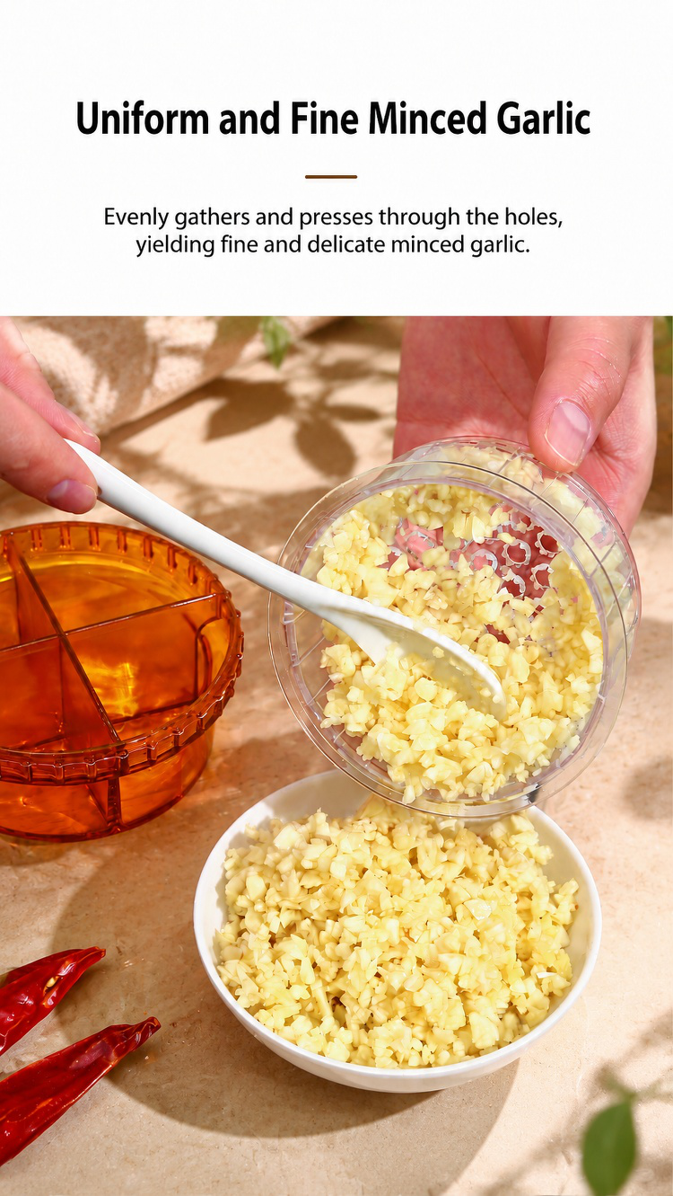 Garlic press with removable chamber for easy cleaning
