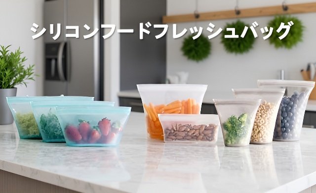 繰り返し使える食品保存シリコンバッグ