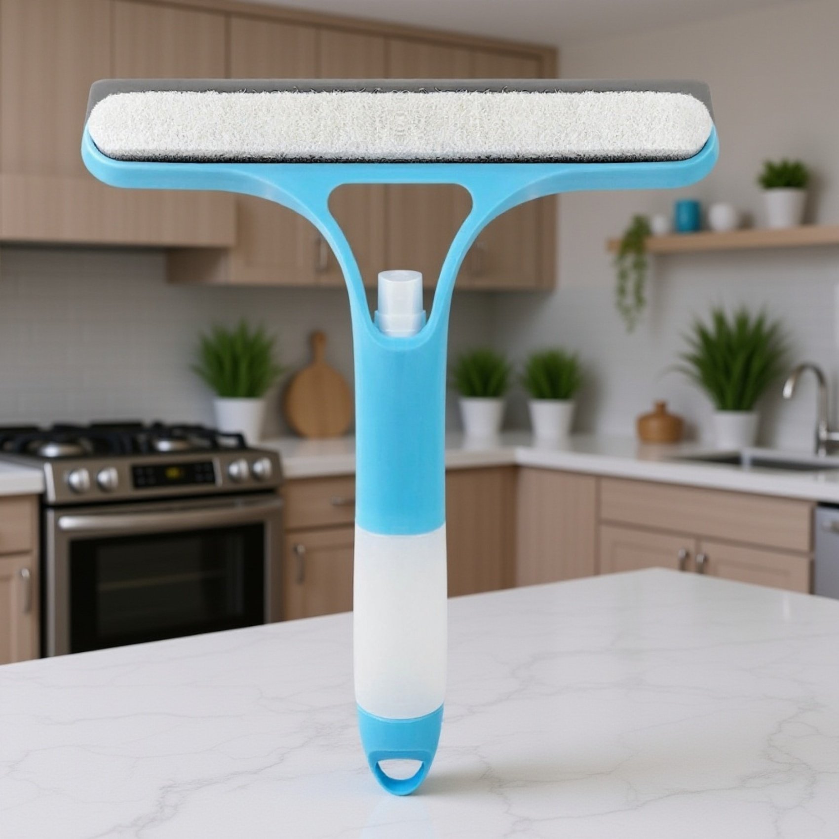 3-in-1 Fensterreiniger mit Sprühflasche, Scheibenwischer für Auto- und Fensterglas