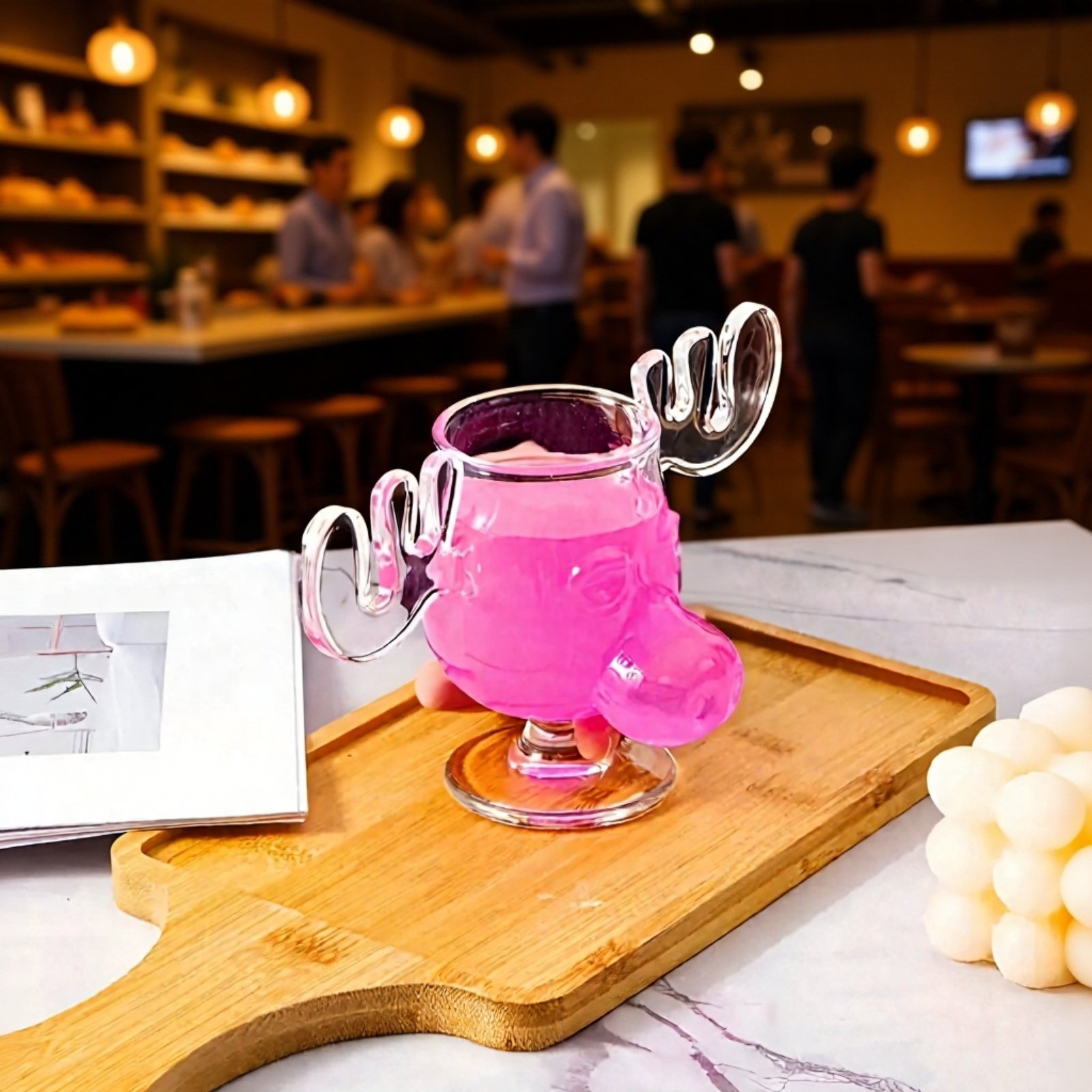 Holiday party with festive wine glasses