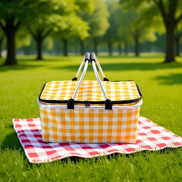 Folding Insulated Outdoor Picnic Basket