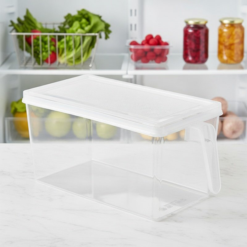 5L Large Capacity Refrigerator Organizer Box with Handle, Multi-Functional Storage