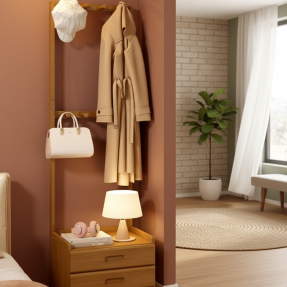 Meuble de rangement chambre avec portemanteau élégant