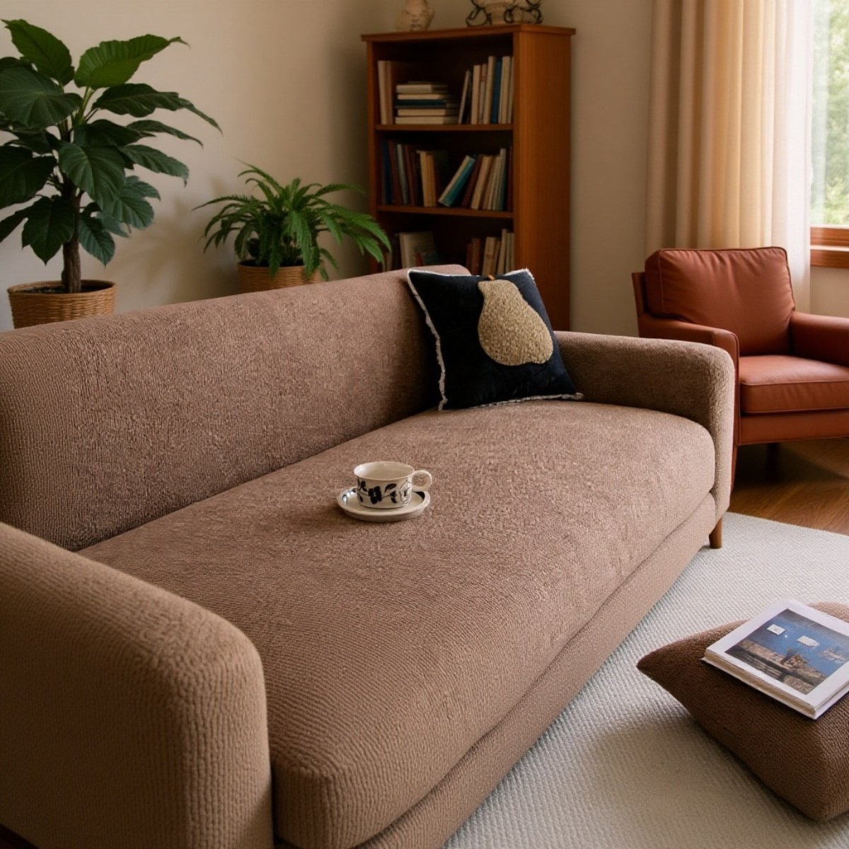 Cubierta para sofá de felpa gruesa japonesa, antiarañazos de gatos, para otoño e invierno