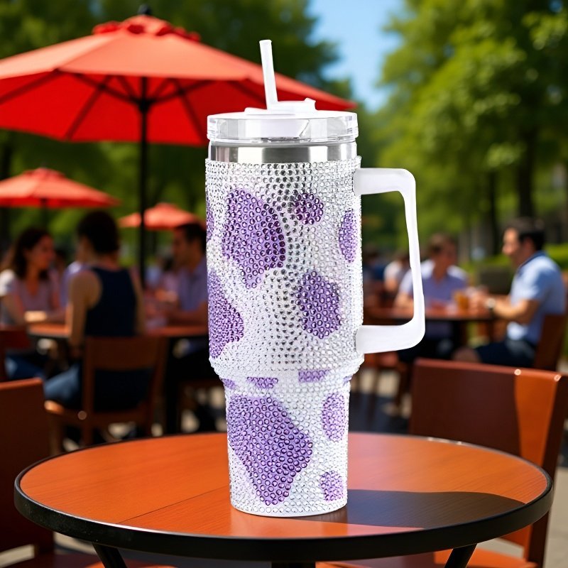 鑲鑽不銹鋼保溫杯辦公使用情境