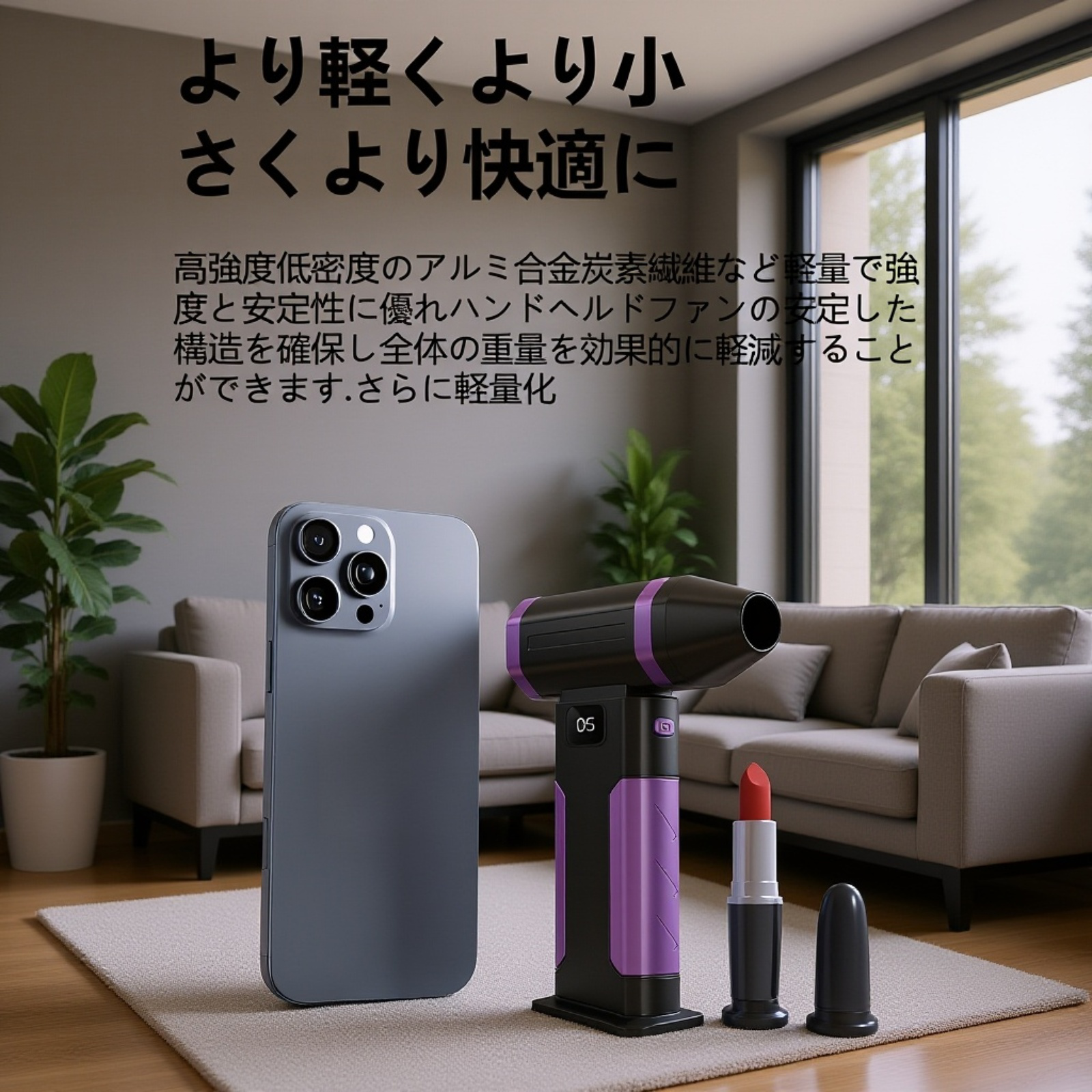 強力な風でゴミを吹き飛ばす様子