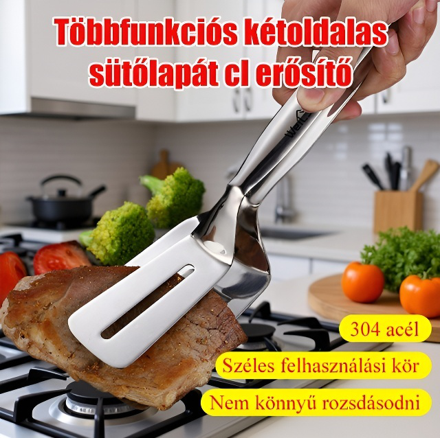 Többfunkciós, kétoldalas élelmiszer-megfordítható sütőlapát-bilincsek