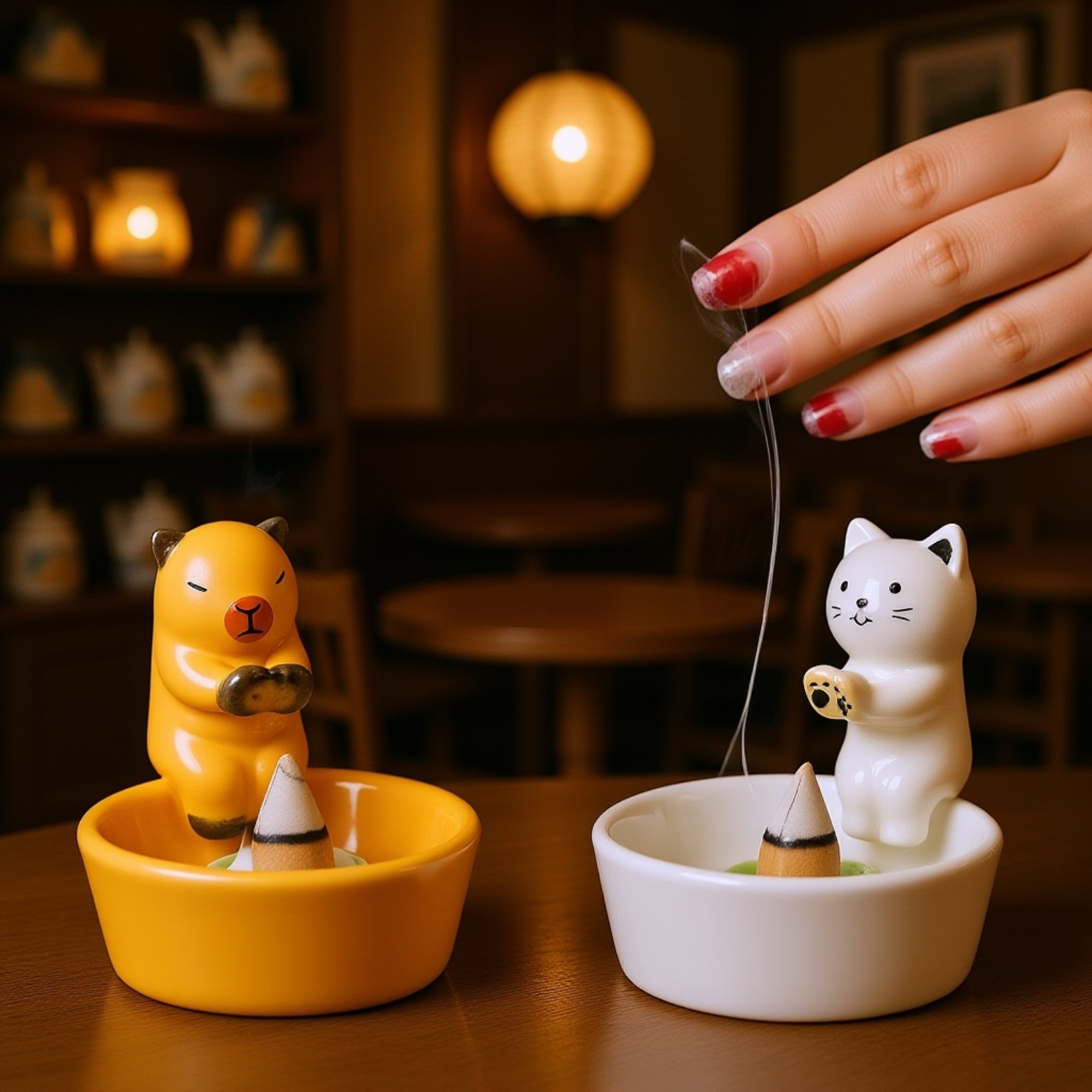 デスク用猫型線香炉 人気オフィス雑貨