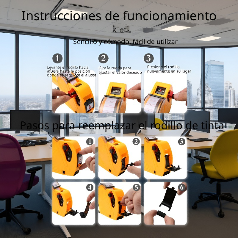 Etiquetadora de precios de 8 dígitos con tapa, máquina de codificación