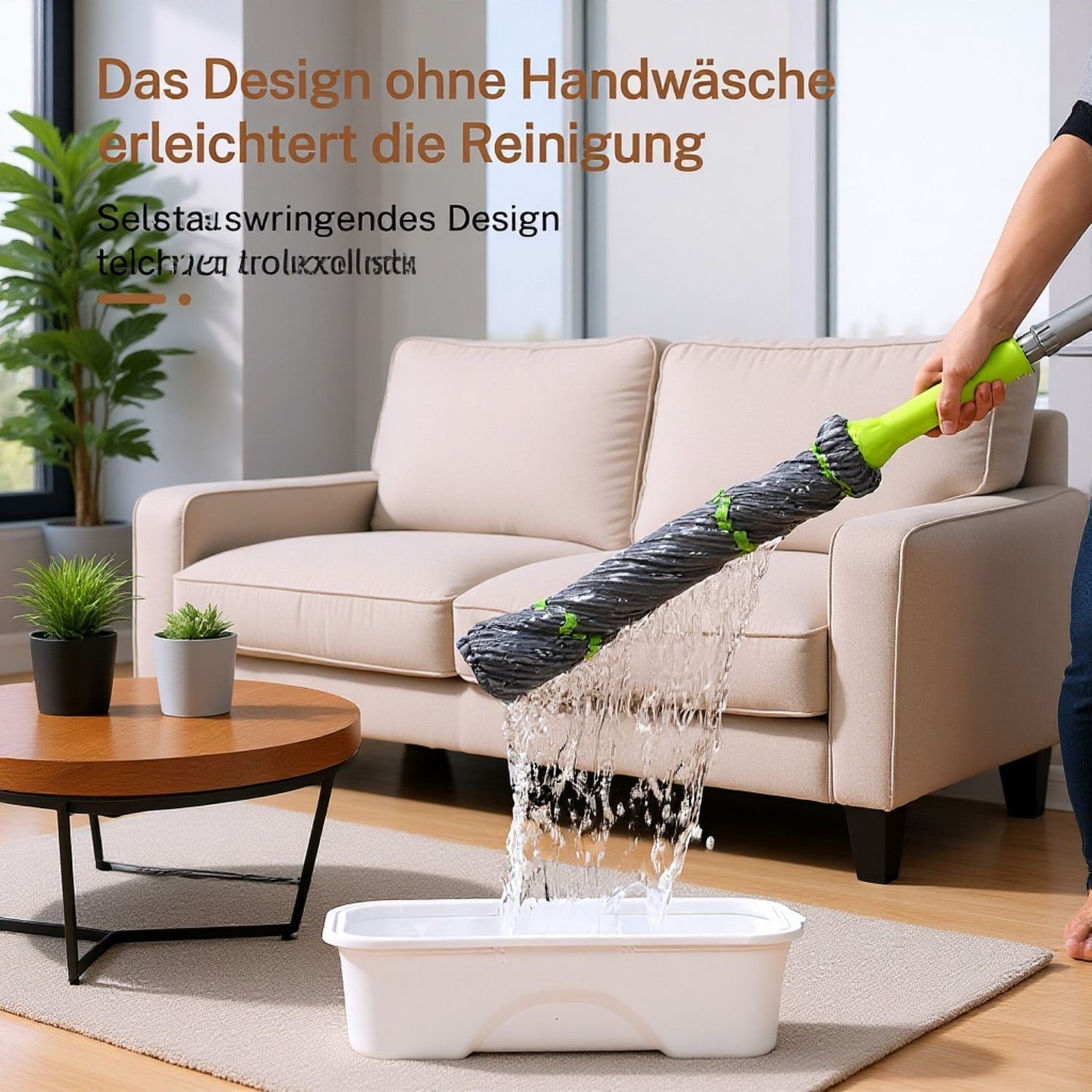 Mikrofaser-Selbstwringender Drehmopp