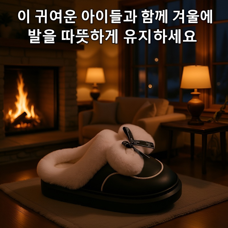 프리미엄 미끄럼 방지 커플 털 슬리퍼