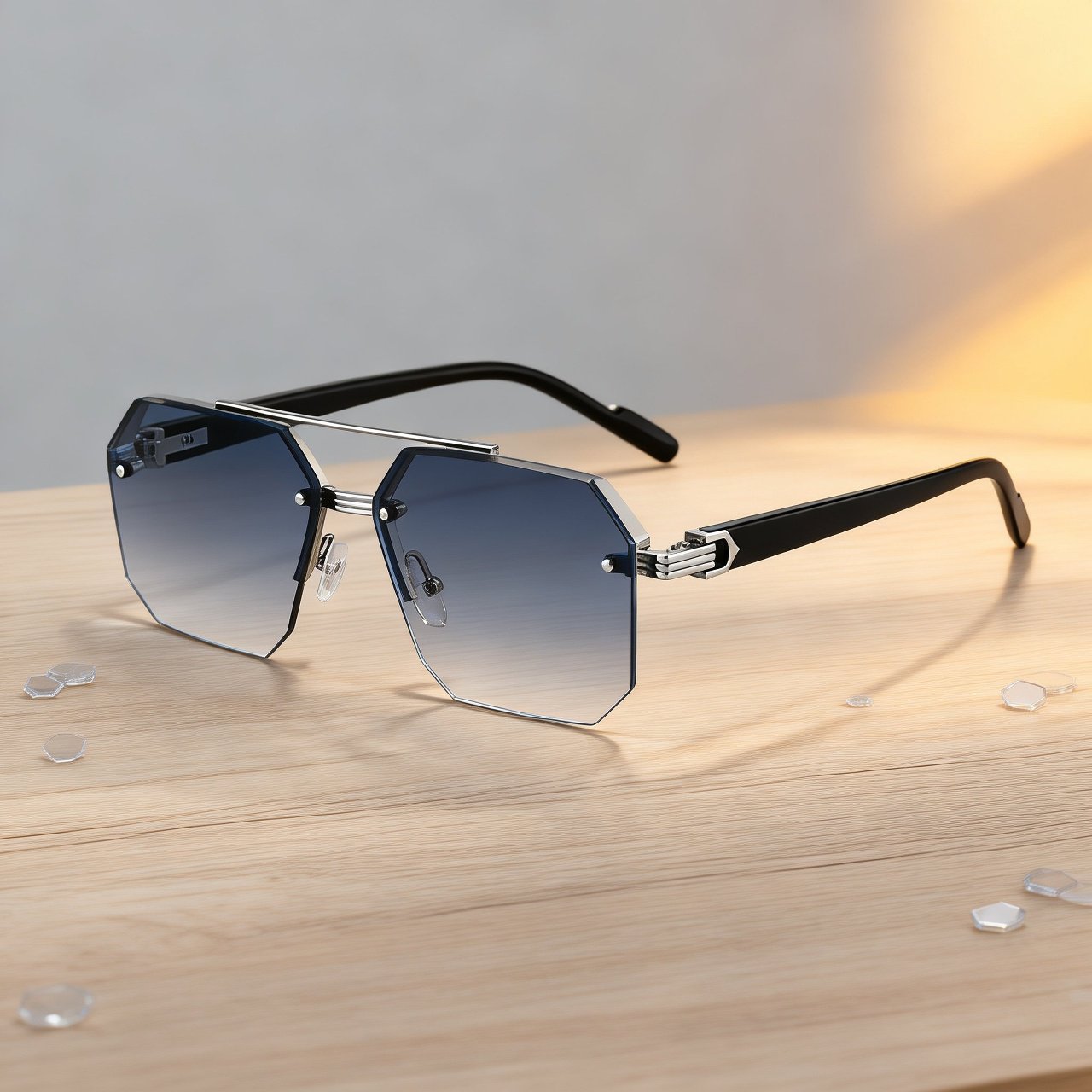 Sports Glasses with Metal Embellishment Antifog Sunscreen Blurred Vision