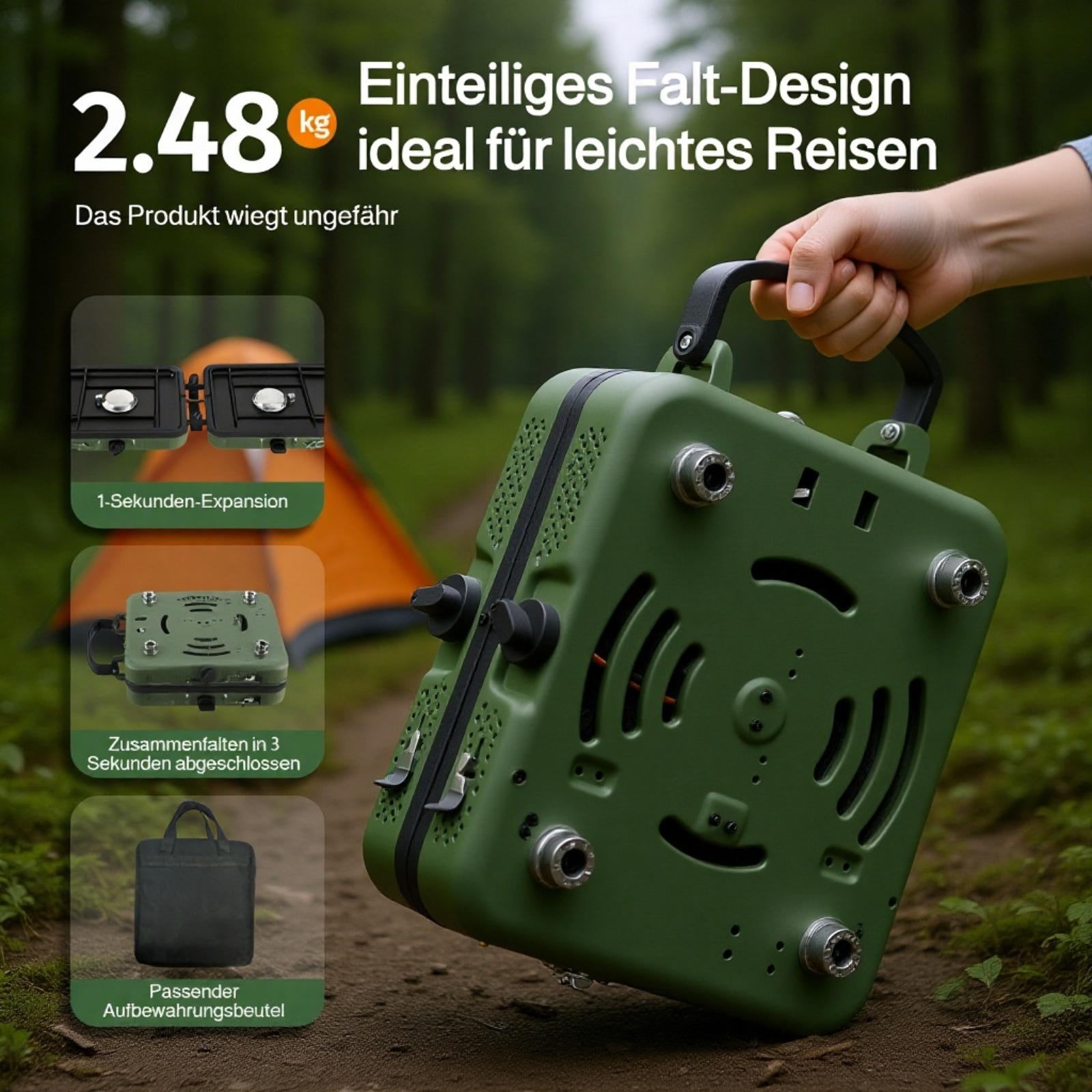 Kompakter, mobiler Gaskocher für Camping und Outdoor