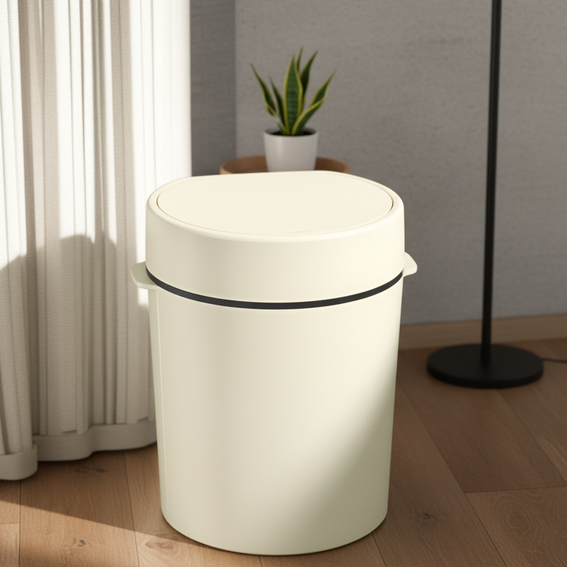 Cubo de basura de cocina de gran capacidad con almacenamiento y tapa