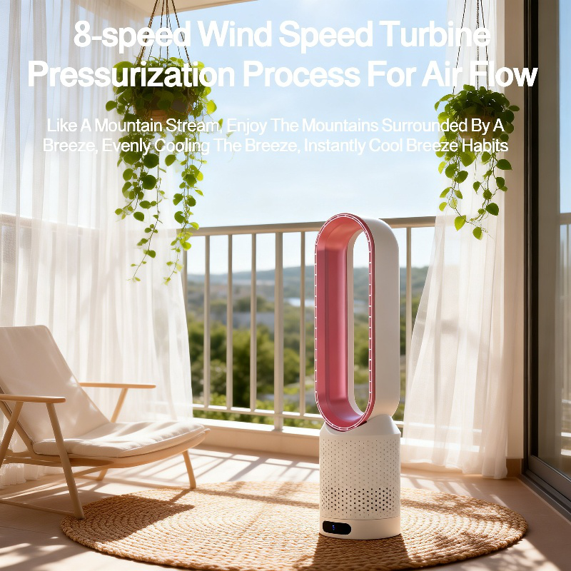 Household Bladeless Air Conditioner Fan Silent Floor-standing Dual-function