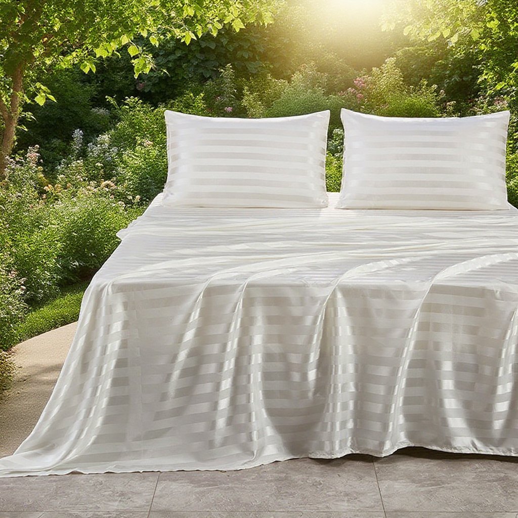 Imitation silk sheet set in modern bedroom decor