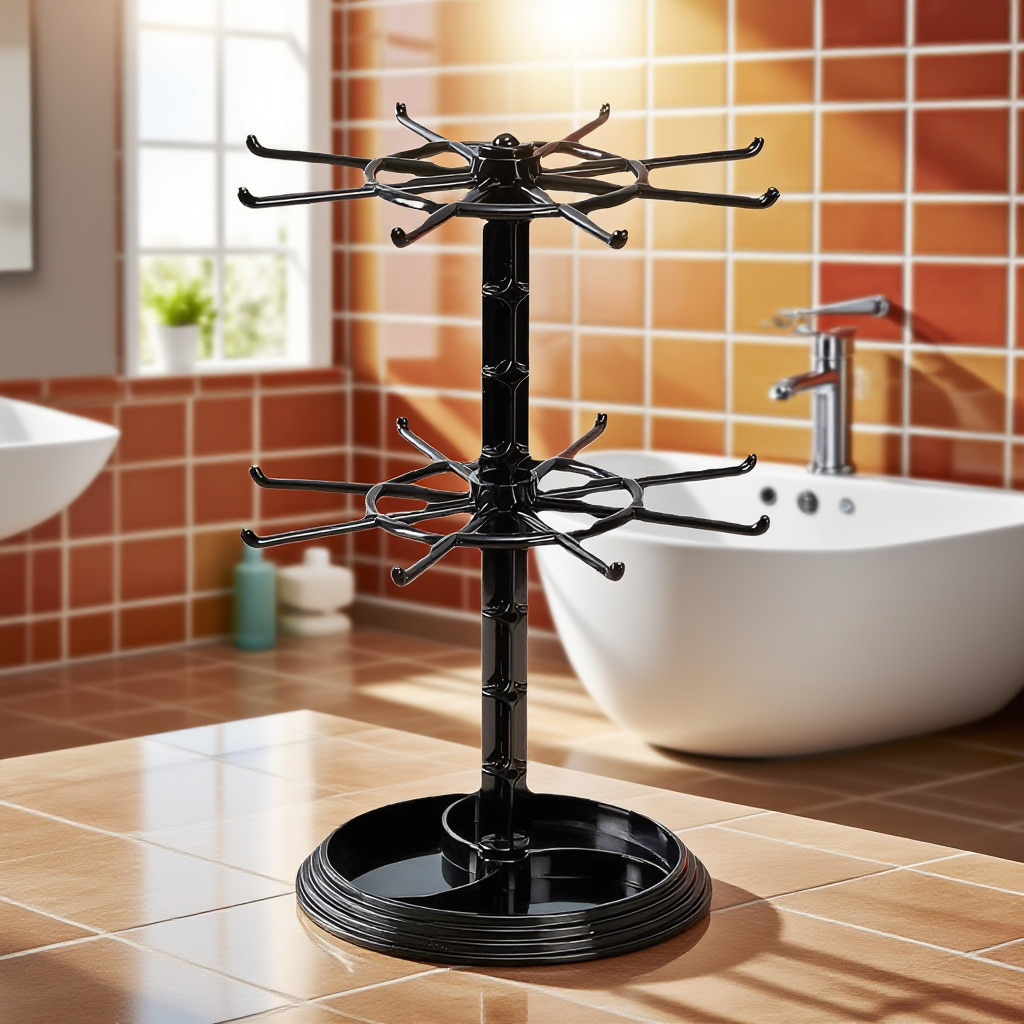 Multifunkční stolní otočný stojan na šperky, náušnice, náhrdelníky, gumičky do vlasů a klíče