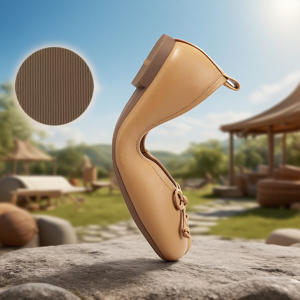 리본 포인트 여성 플랫 컴포트화