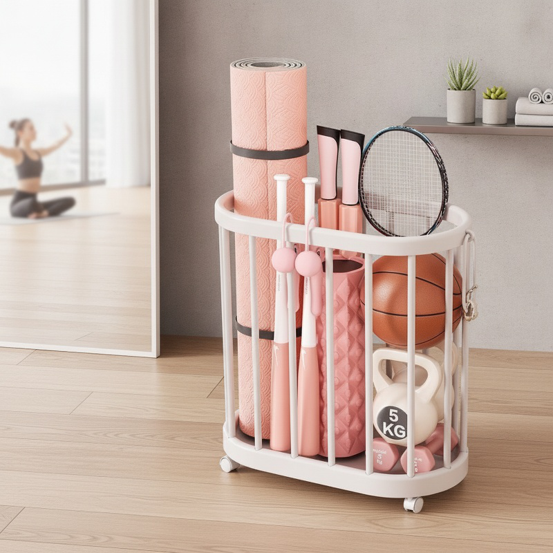 Sturdy fitness rack for yoga mats and workout gear