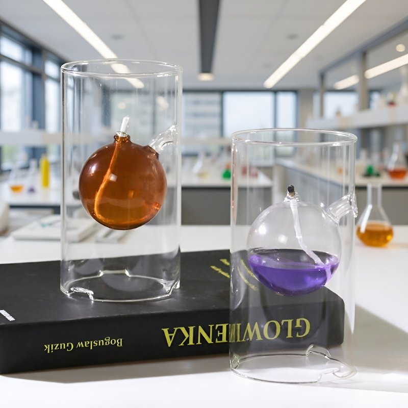 Detalle de velas de vidrio decorativas en restaurante occidental