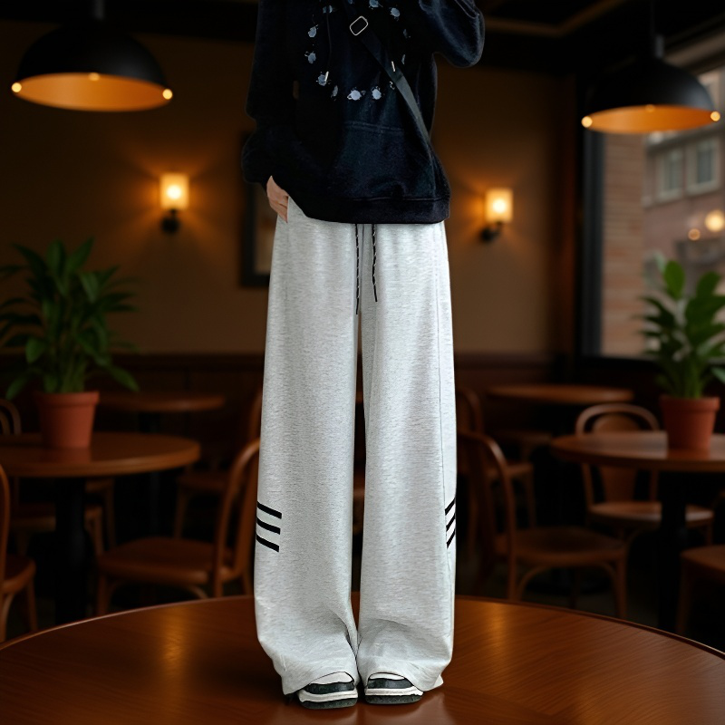 여성 순면 와이드 일자 팬츠 트레이닝 캐주얼 와이드 팬츠 트리플 캐주얼 팬츠