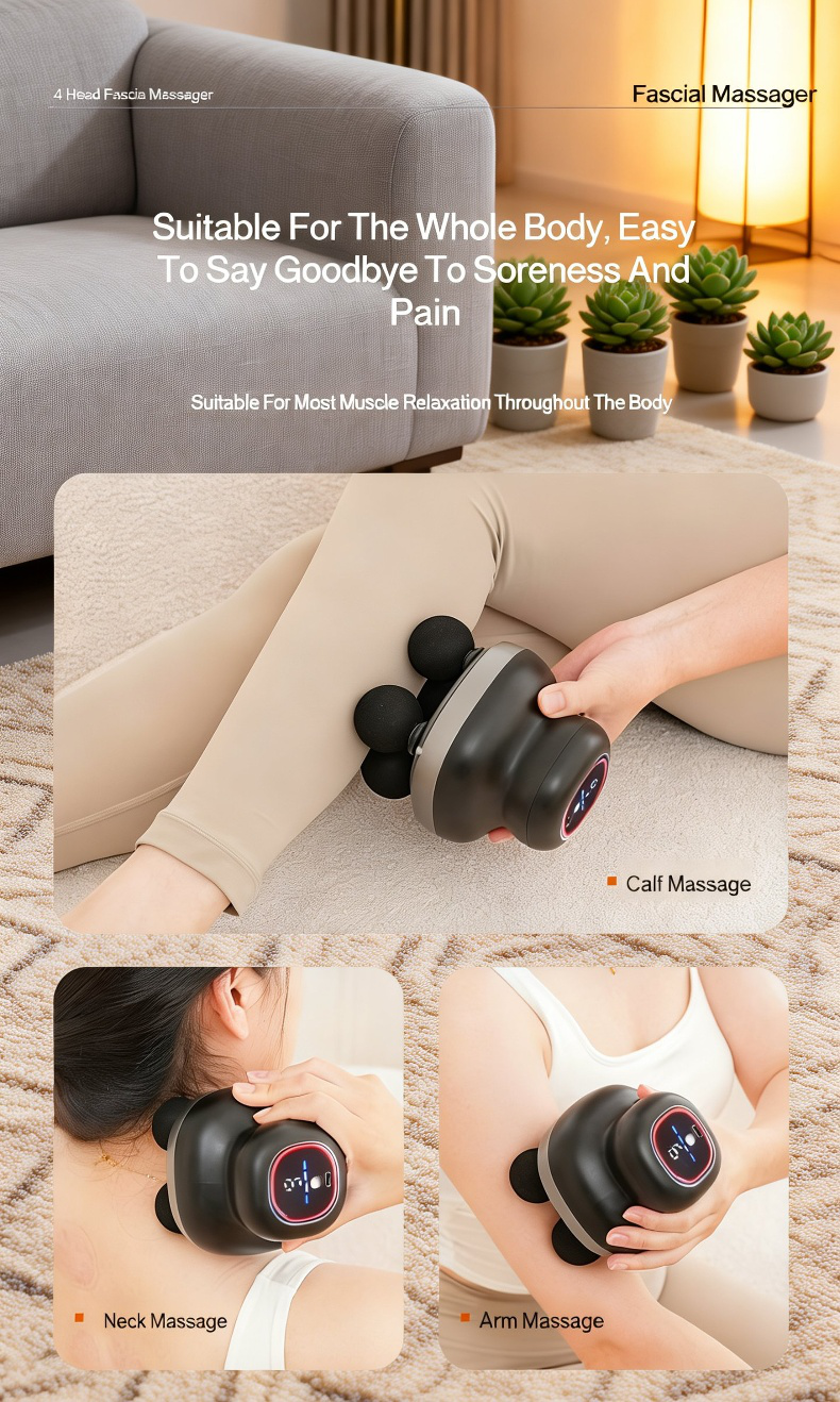 Quiet and powerful motor fascia gun massager