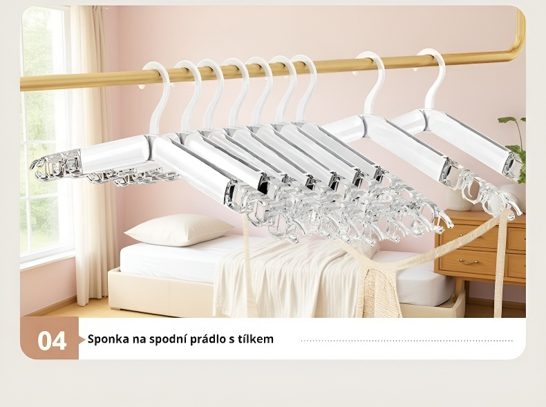 Lehký a přenosný skládací věšák na prádlo