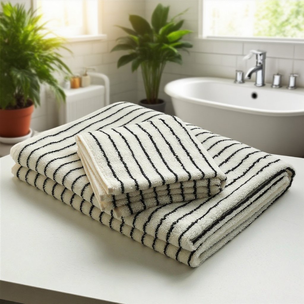 純棉條紋精梳棉吸水浴巾