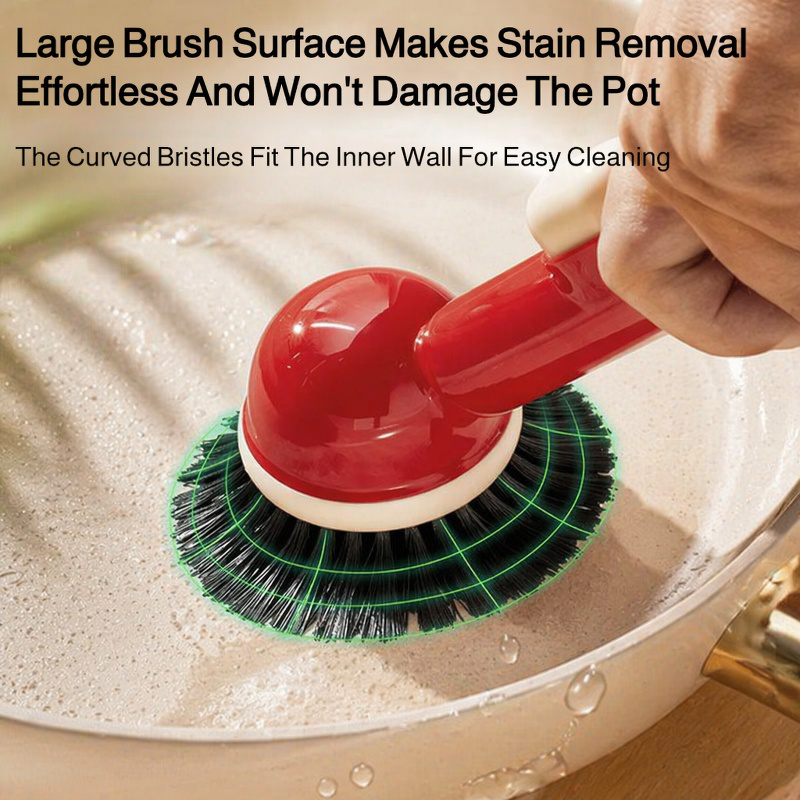 Vertical Long Handle Liquid-Dispensing Pot Brush