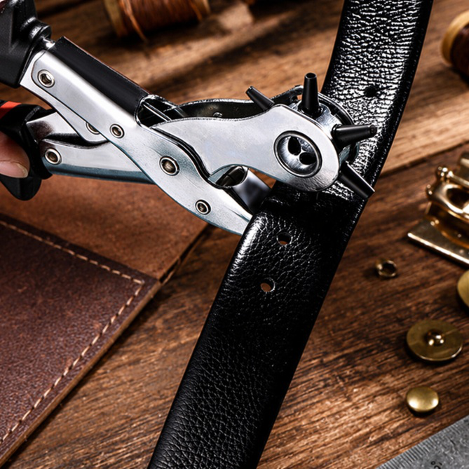DIY leathercraft with multi-functional hole punch