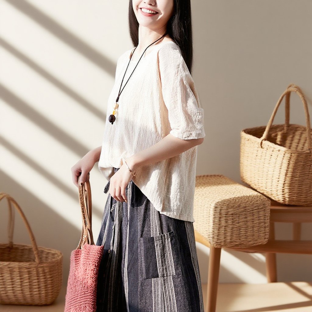 【綿麻ブラウス】流行り廃りなく着回せるアイテム！