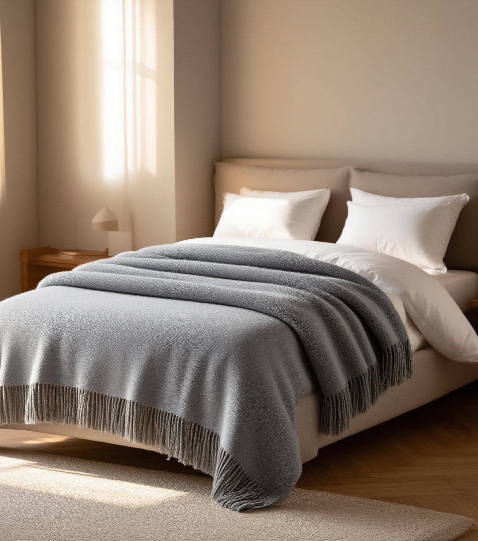 コンパクトに折りたためるオフィス毛布