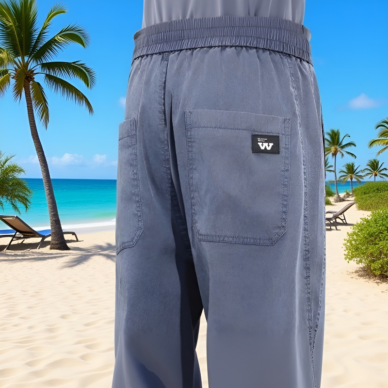 薄手で涼しいテンセル素材メンズパンツ