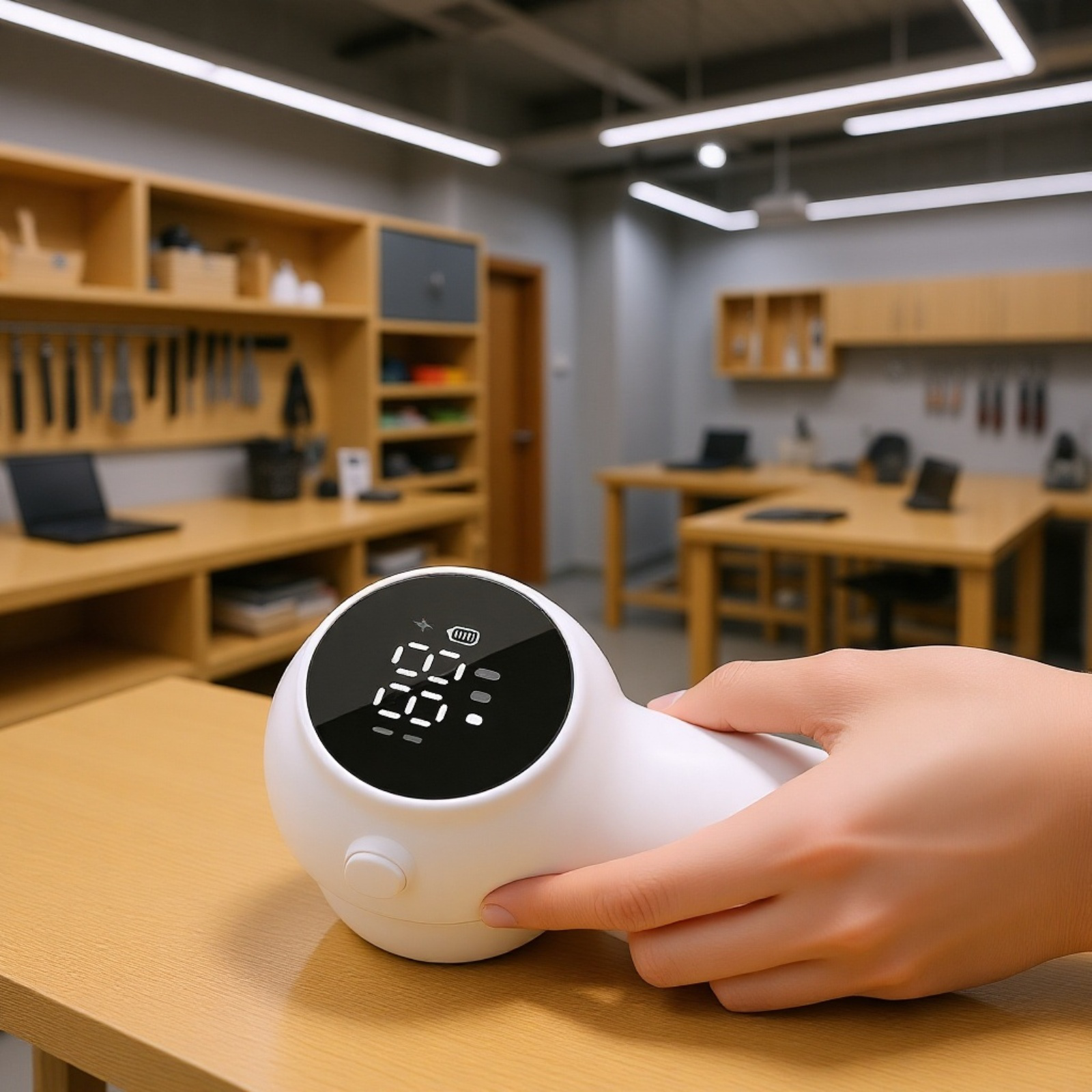 Quitapelusas eléctrico con pantalla LED, 6 cuchillas de alta eficiencia, diseño portátil