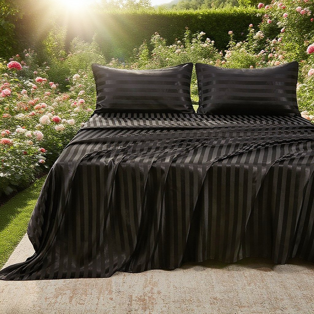 Imitation silk satin three-piece sheet set